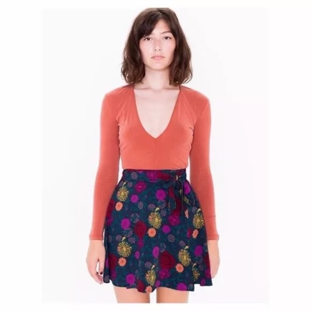 American Apparel Floral Wrap Skirt
